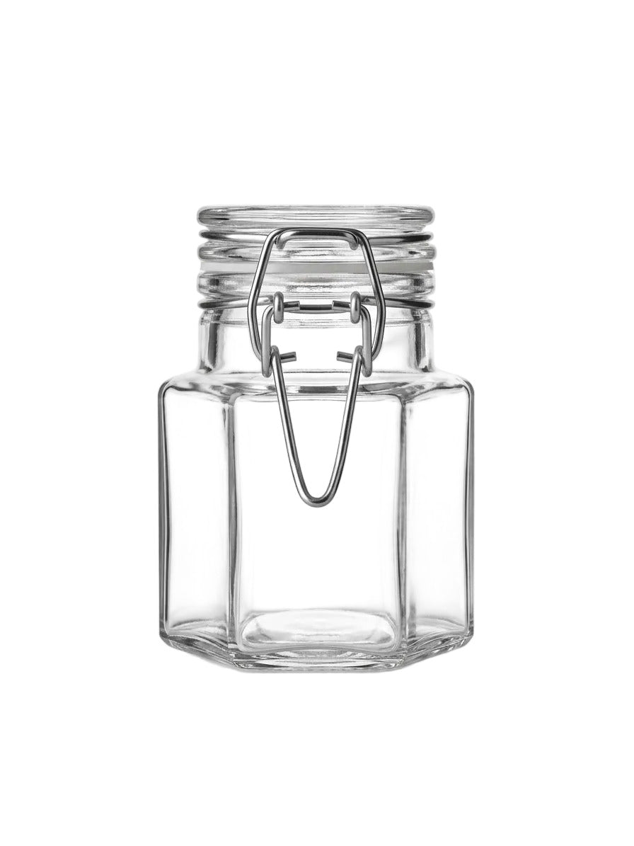 Glass spice rack for spice refills
