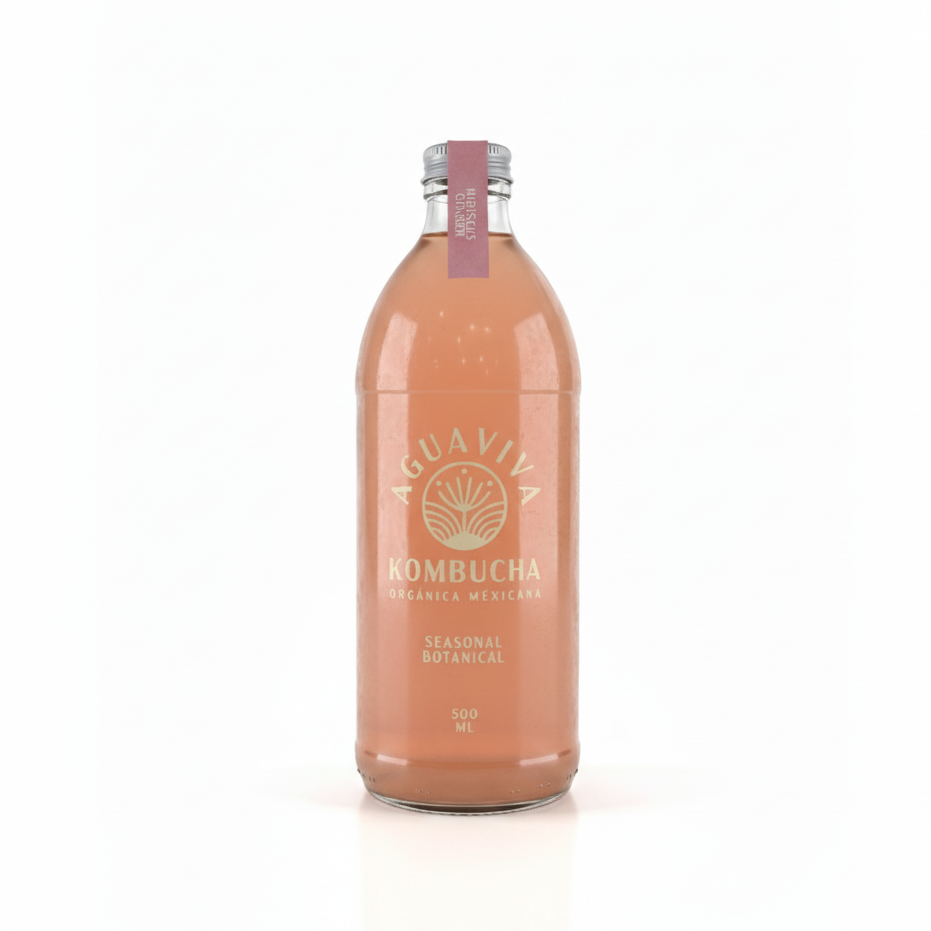 Kombucha Jamaica Jengibre – Aguaviva (500 ml)