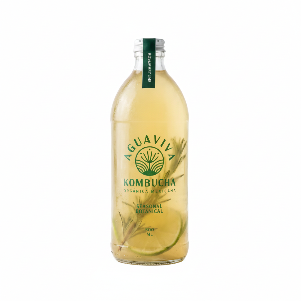 Kombucha Romero Menta – Aguaviva (500 ml)