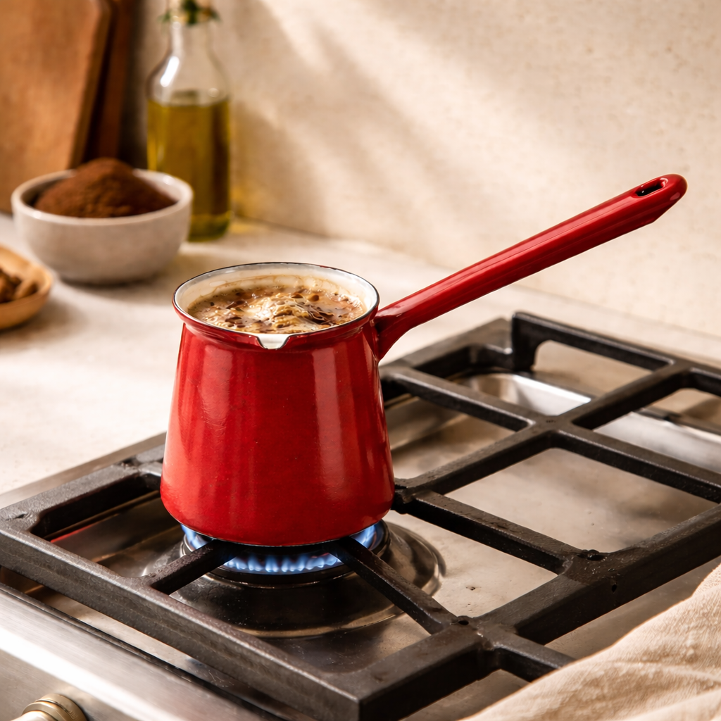 Cafetera Turca Estilo Vintage Roja